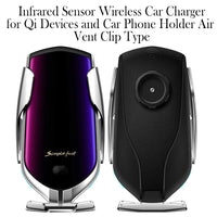 Infrared Sensor Wireless Car Charger for QI Devices and Car Phone Holder Air Vent Clip Type_2
