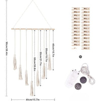Hanging Photo Display Macramé with Light Wall Décor - Battery Powered_1